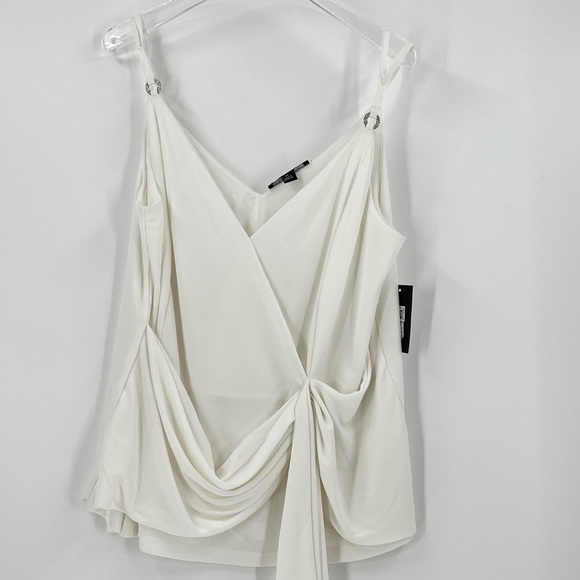 INC International Concepts Women's Plus Size Wrap-Front Tank Top White Sz 0X&3X - Picture 4 of 6